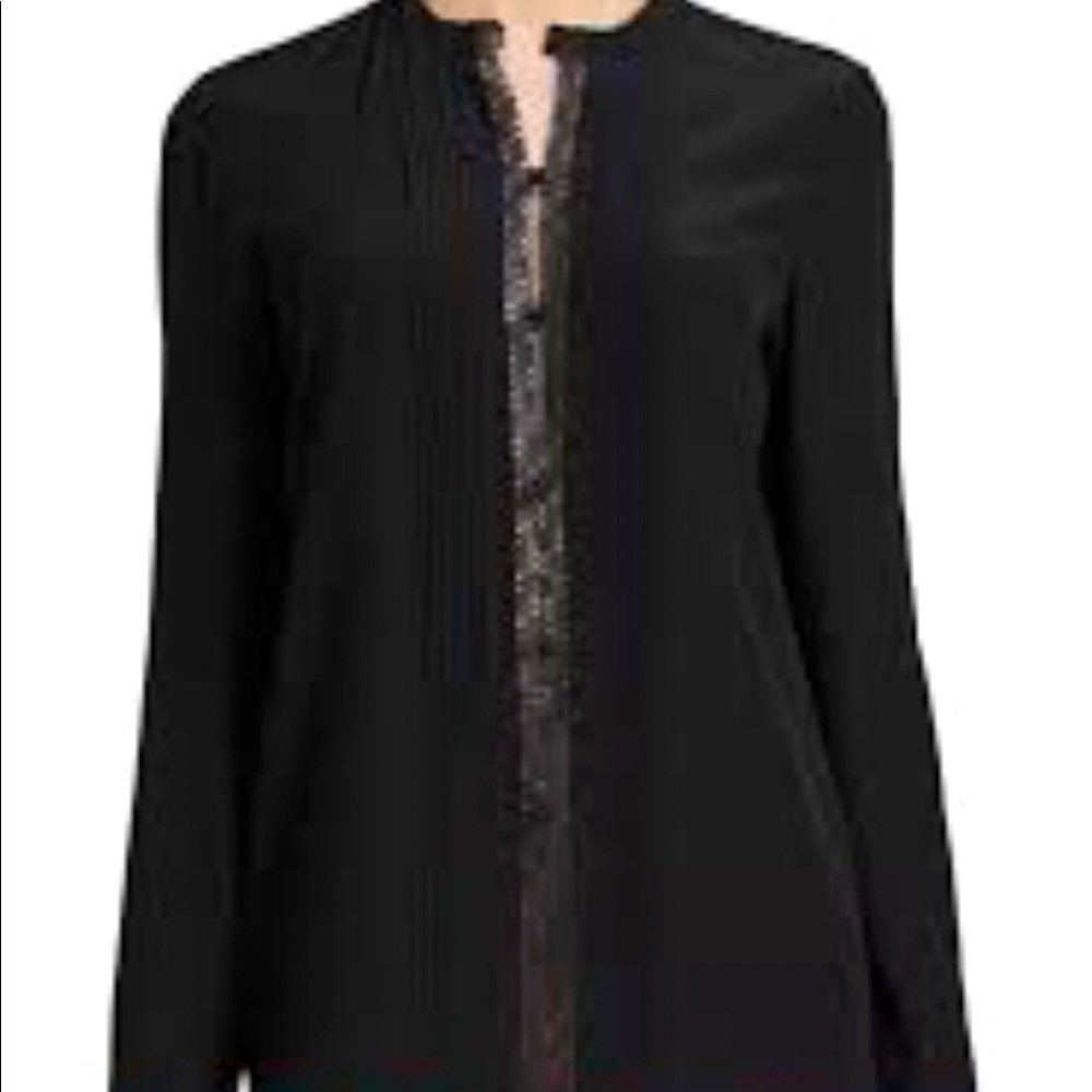 Tory Burch silk blouse with crocheted detail
